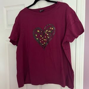 Shein leopard heard tee 4XL
